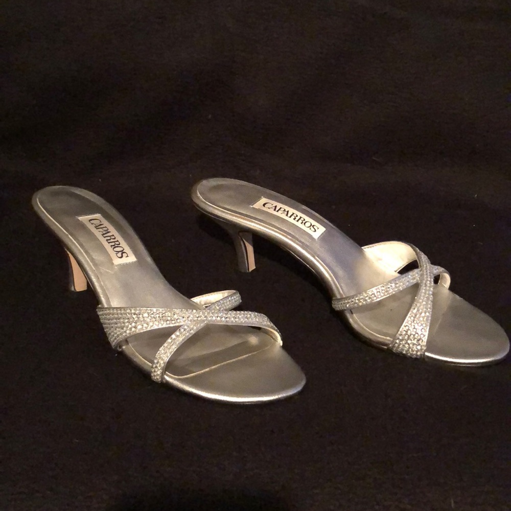 Silver formal heels